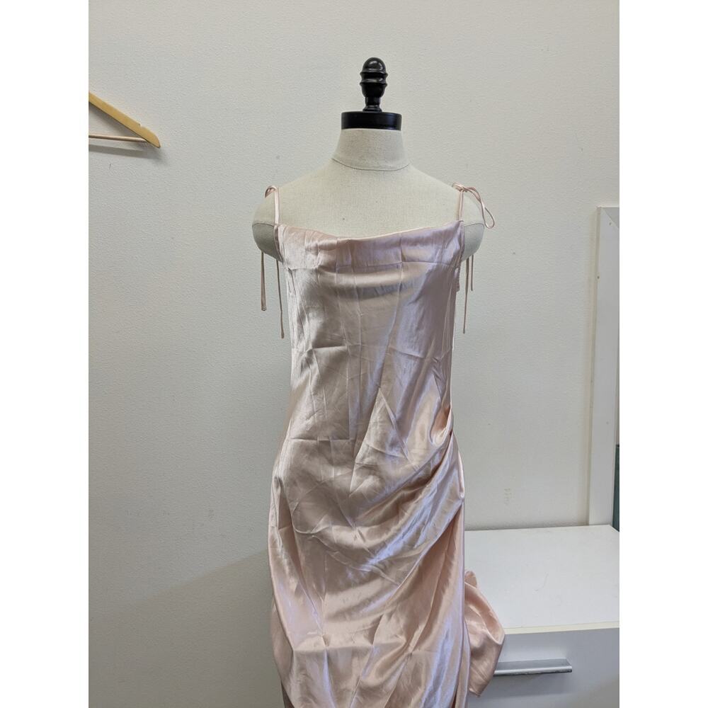 cinderella‎ divine tie strap silk draped bridal dress size small
